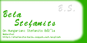 bela stefanits business card